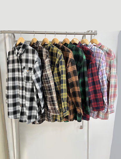 Plaid Tie-Front Button Shirt