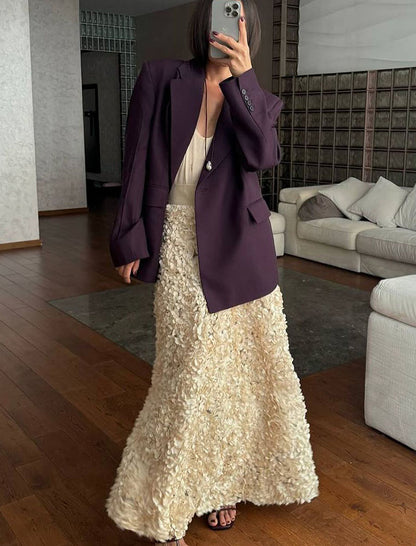 Floral Print High Slit Maxi Skirt