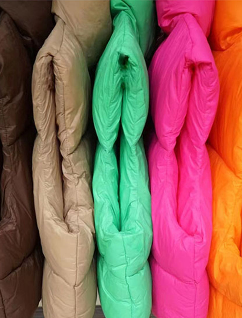 Cropped Puffer Vest with High Collar