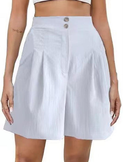 High-Rise Buttoned Shorts