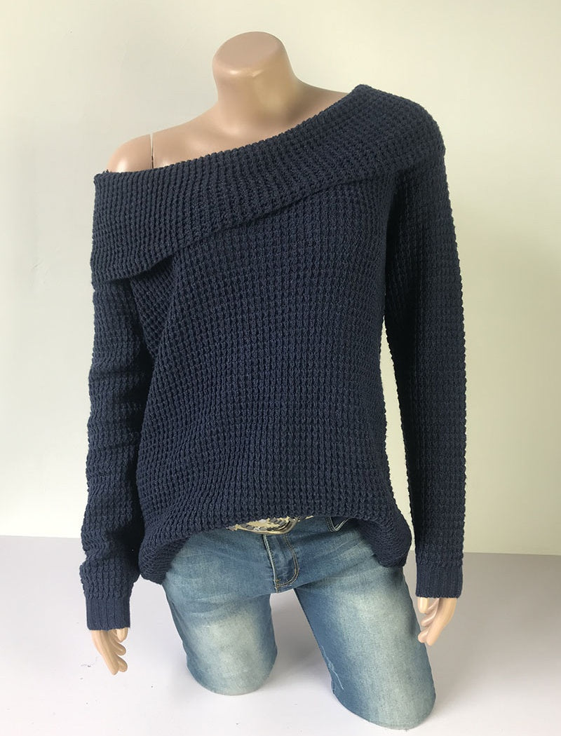 Off-Shoulder Knit Sweater