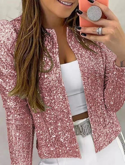 Sequin Embellished Open Jacket