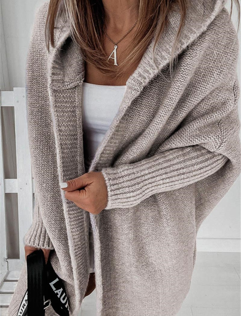 Oversized Knit Hooded Cardigan