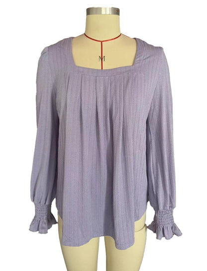 Square Neck Long-Sleeve Blouse