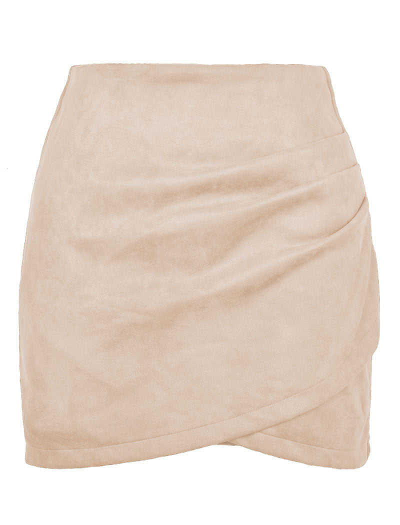 Draped Wrap Mini Skirt