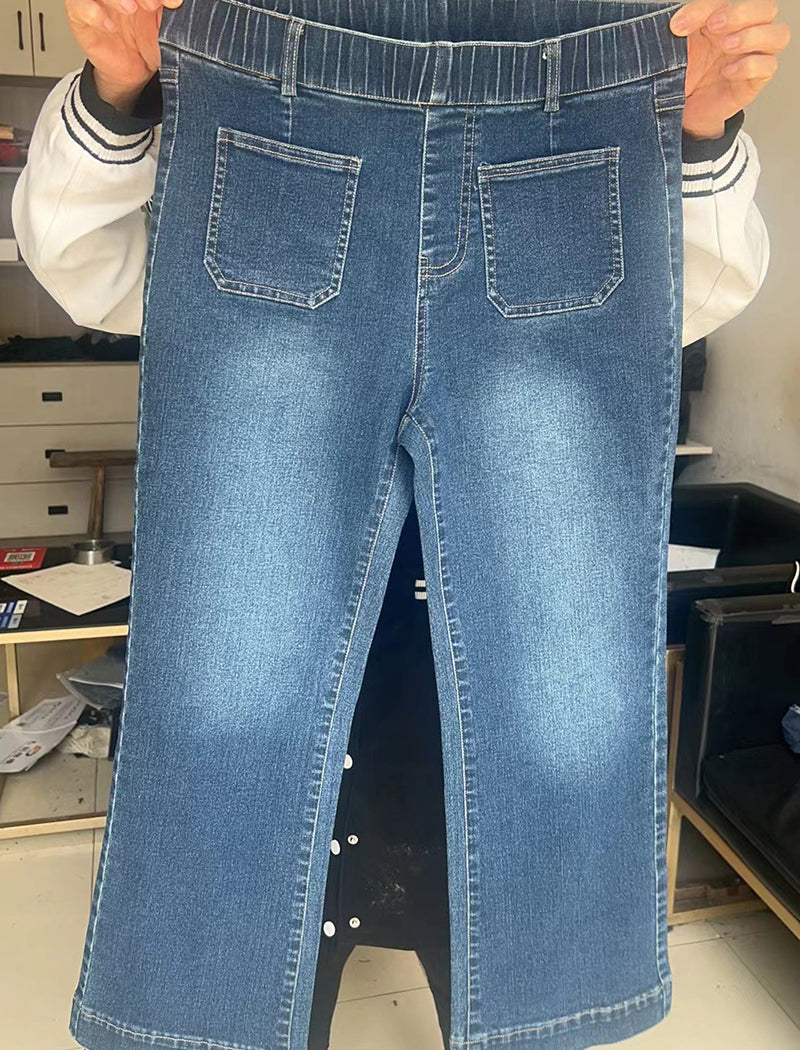 High-Waisted Wide-Leg Jeans with Patch Pockets
