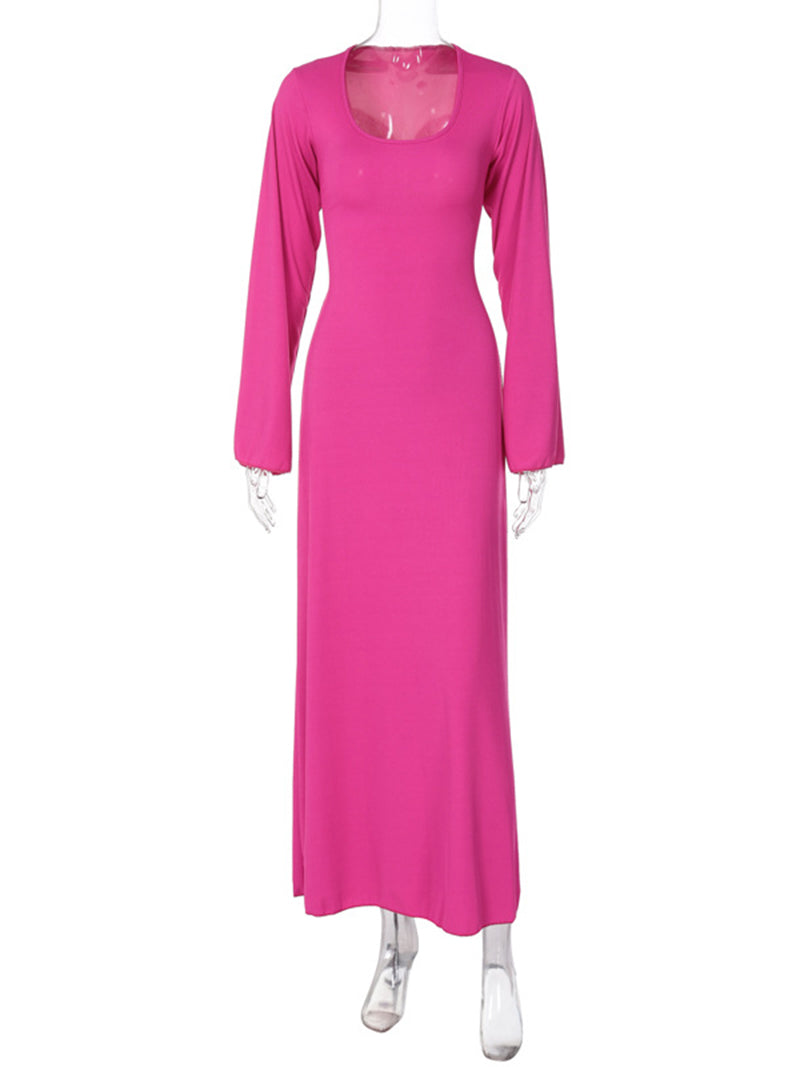 Flare Sleeves Square Neck Maxi Dress