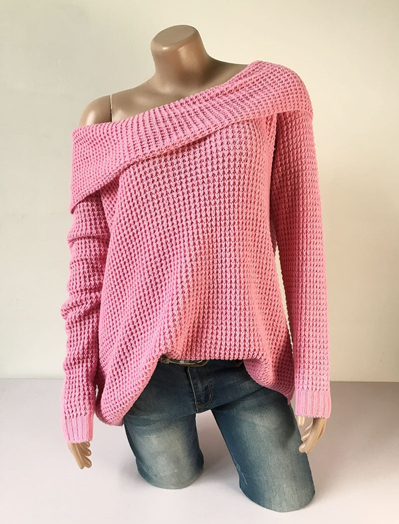 Off-Shoulder Knit Sweater