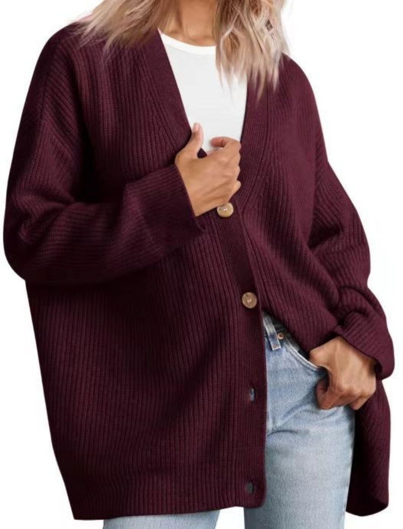 Oversized Button-Front Cardigan