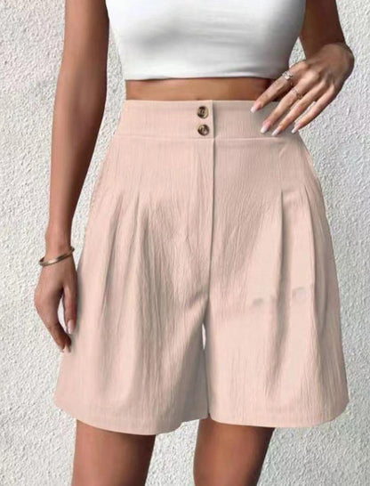 High-Rise Buttoned Shorts