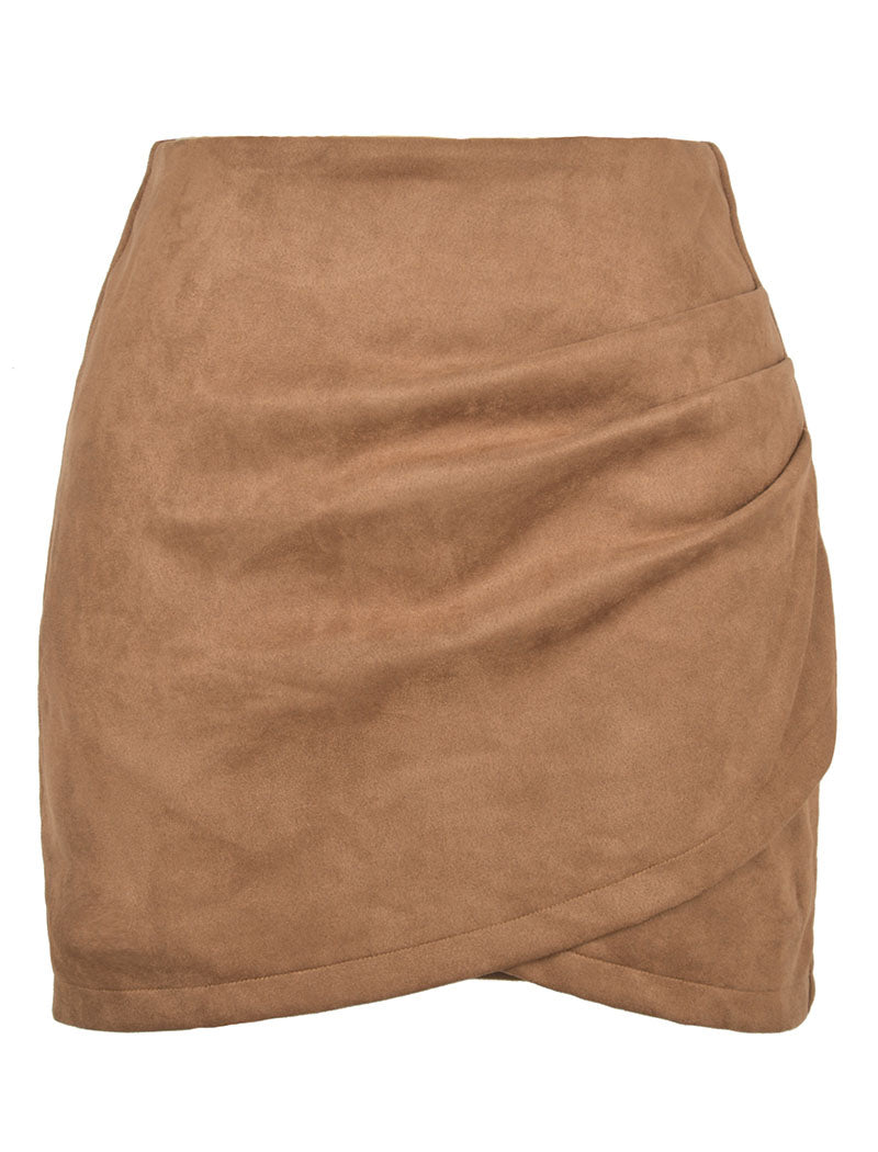 Draped Wrap Mini Skirt