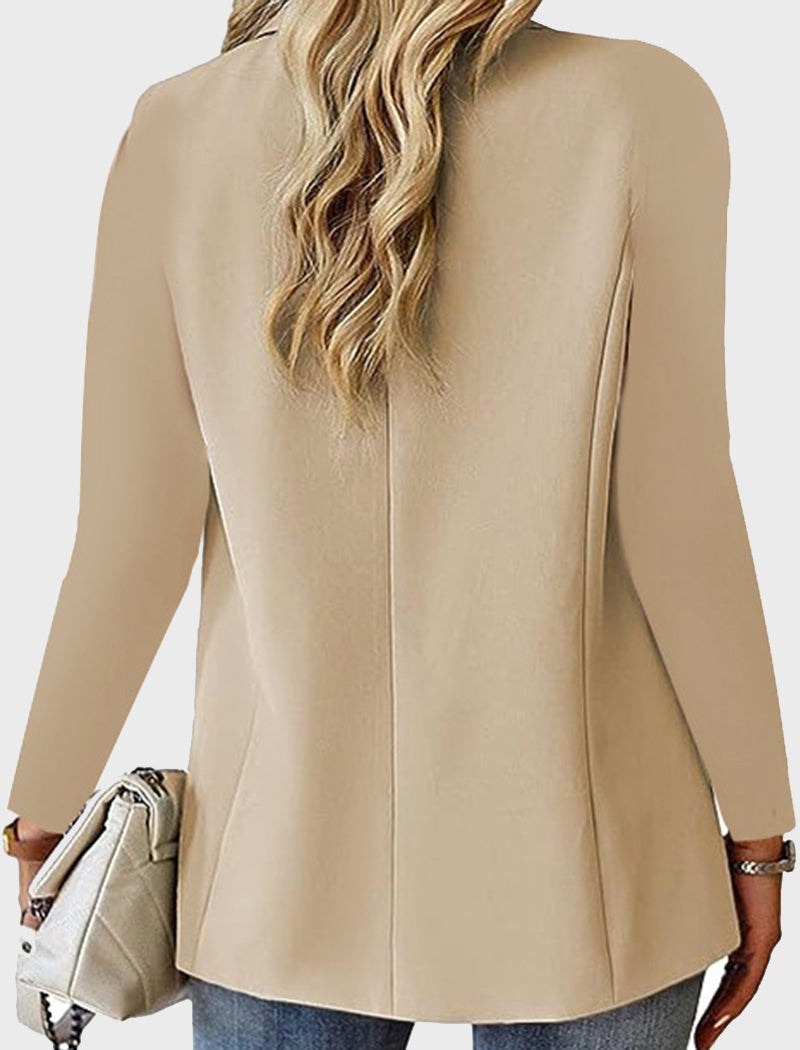 Notched Single-Button Blazer