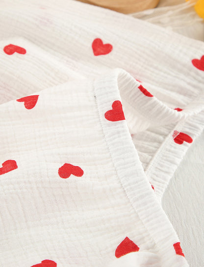 Heart Print Long Sleeve Three-Piece Set