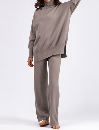 Oversized Turtleneck Sweater and Wide-Leg Pants Set