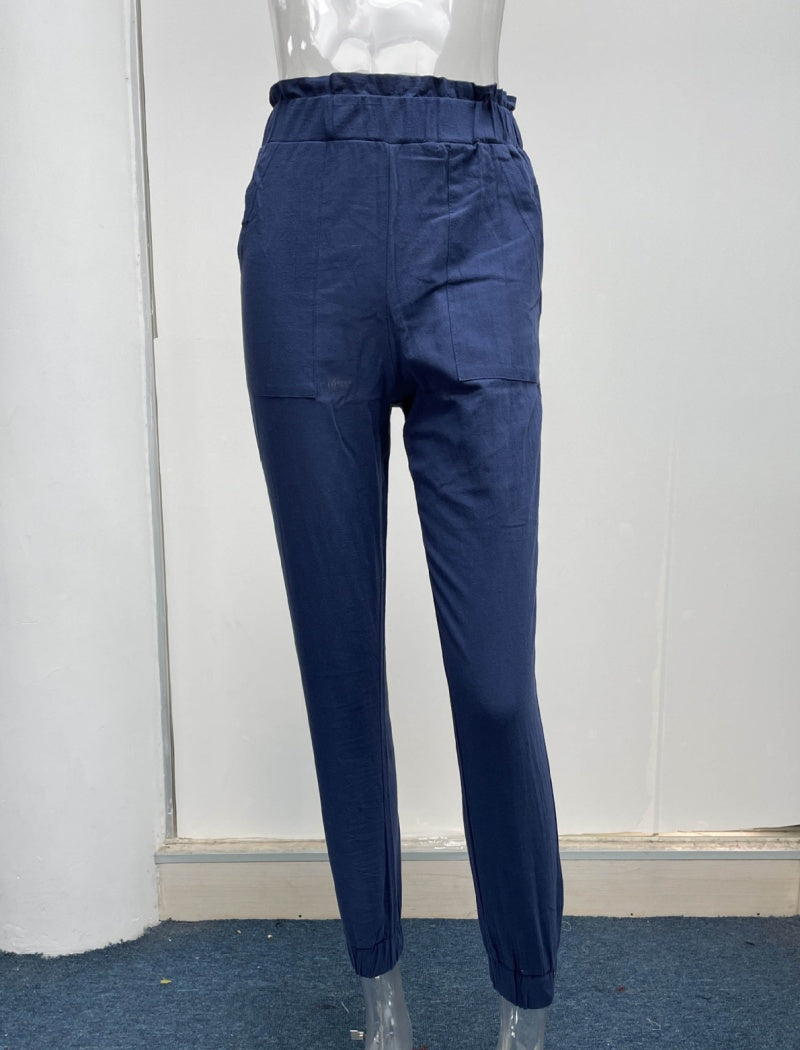High-Waisted Drawstring Jogger Pants
