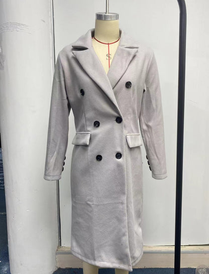 Double-Breasted Tailored Long Coat