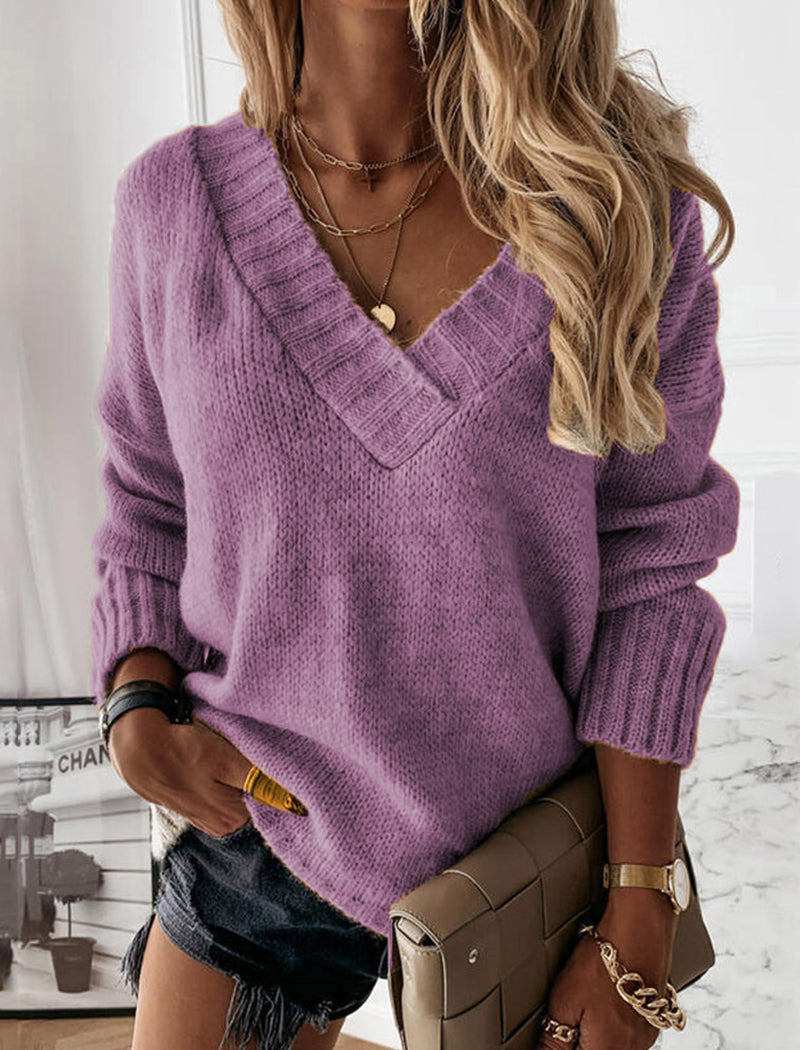 V-Neck Knit Sweater