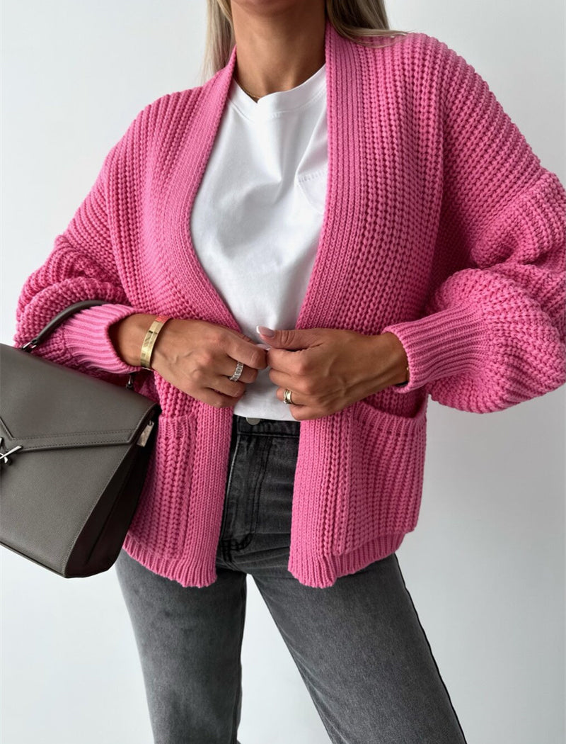 Oversized Knit Open Front Cardigan