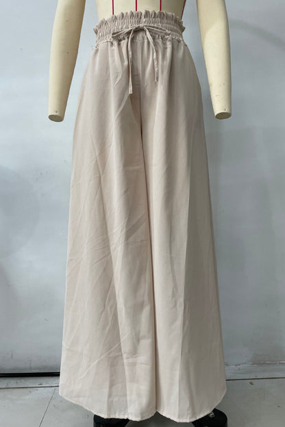 Wide-Leg Drawstring Pants