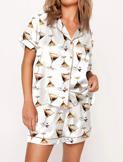 Ice Cream Bow Print Pajama Set