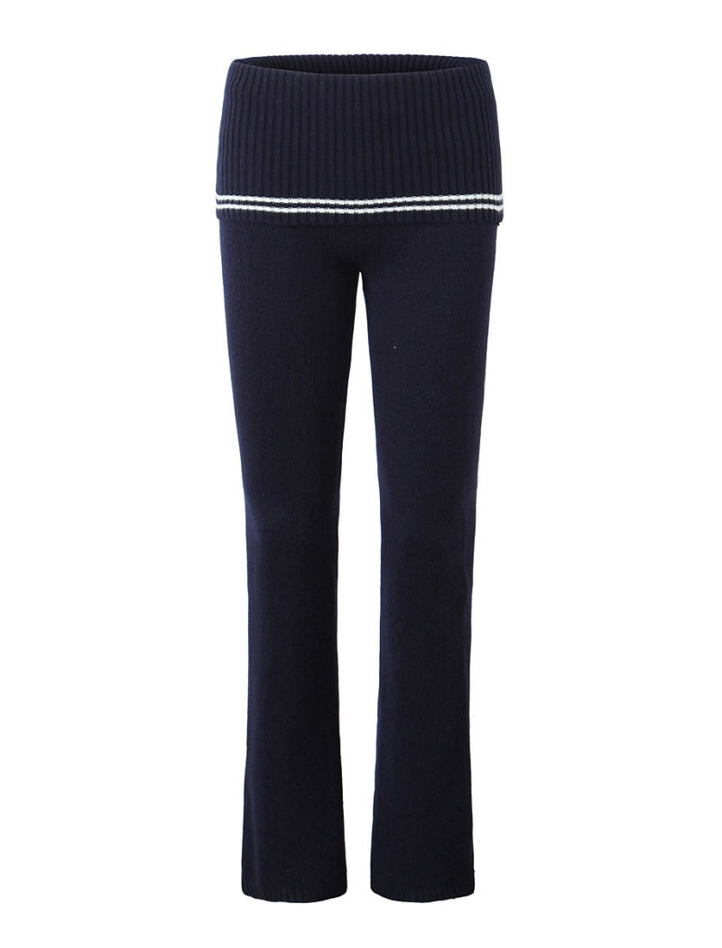 Ribbed Hoodie and Wide-Leg Pants Set