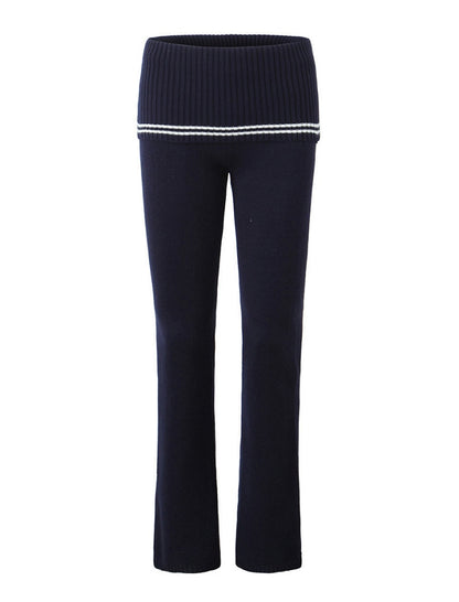 Ribbed Hoodie and Wide-Leg Pants Set