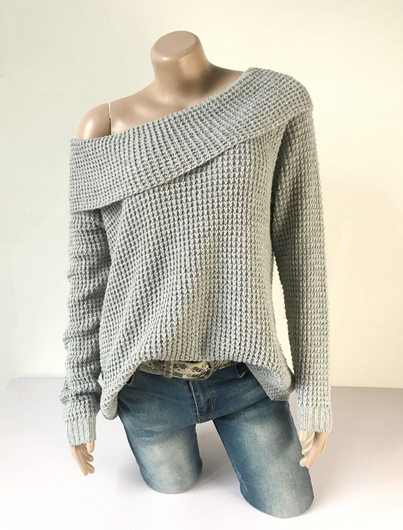 Off-Shoulder Knit Sweater