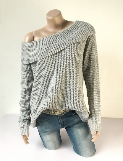 Off-Shoulder Knit Sweater