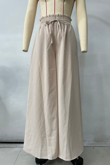 Wide-Leg Drawstring Pants