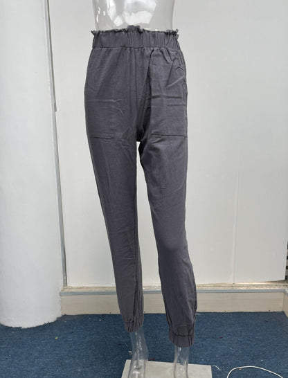 High-Waisted Drawstring Jogger Pants