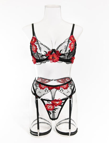 Mesh Shaping Bra &amp; Panty 4 Pieces Set