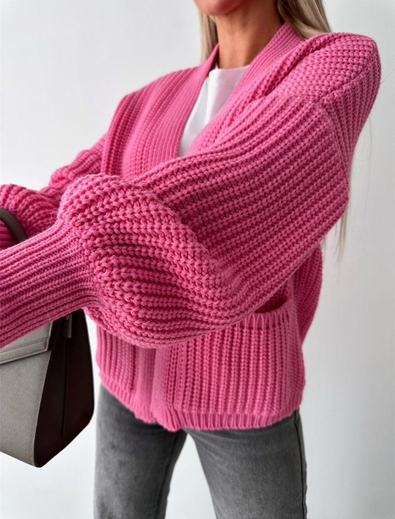 Oversized Knit Open Front Cardigan