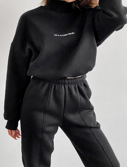 High-Neck Relaxed Jogger Set