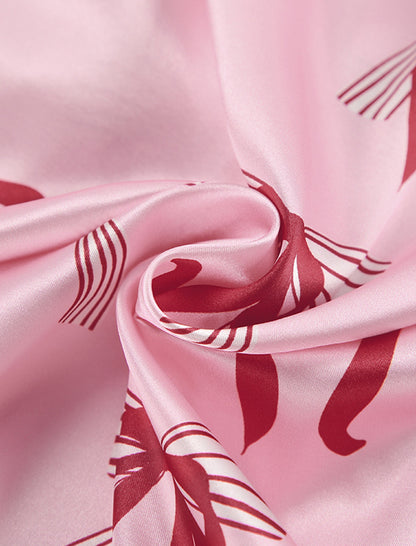 Long Sleeve Bow-Print Pajama Set