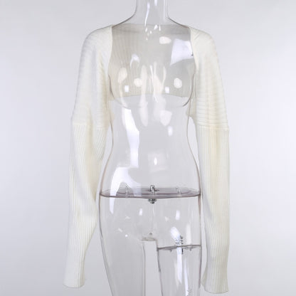 Ribbed Knit Arm Warmer Bolero