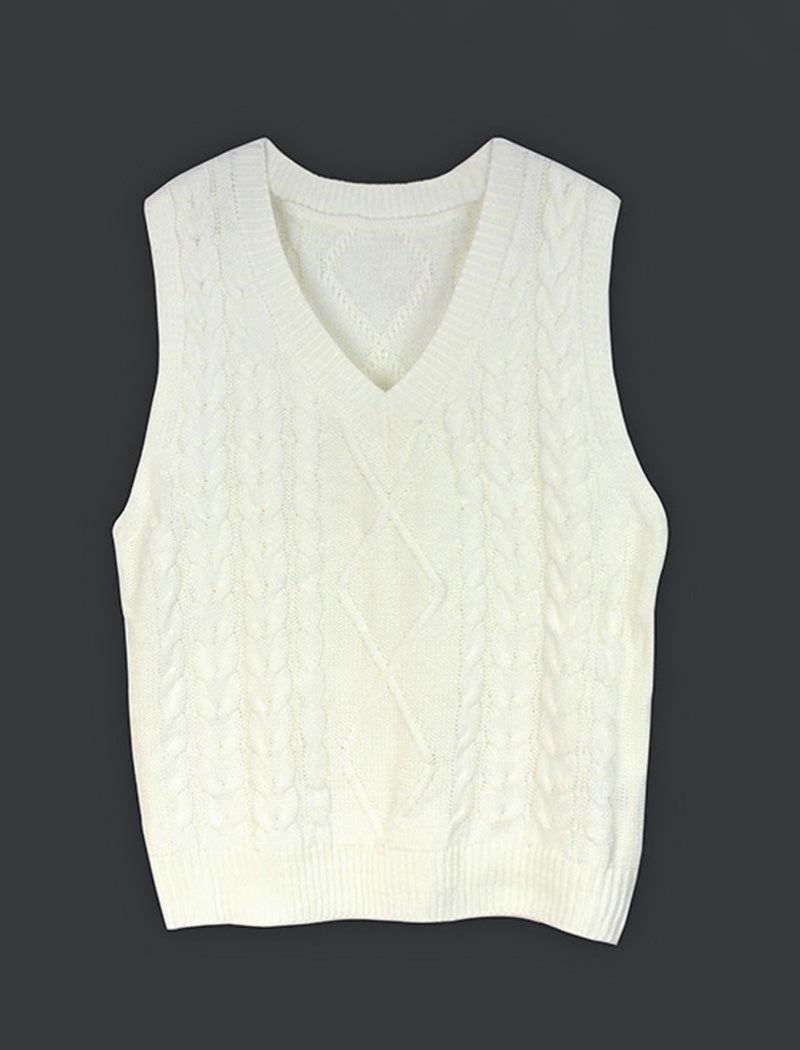 Chunky Knit V-Neck Sweater Vest