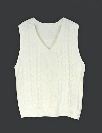 Chunky Knit V-Neck Sweater Vest