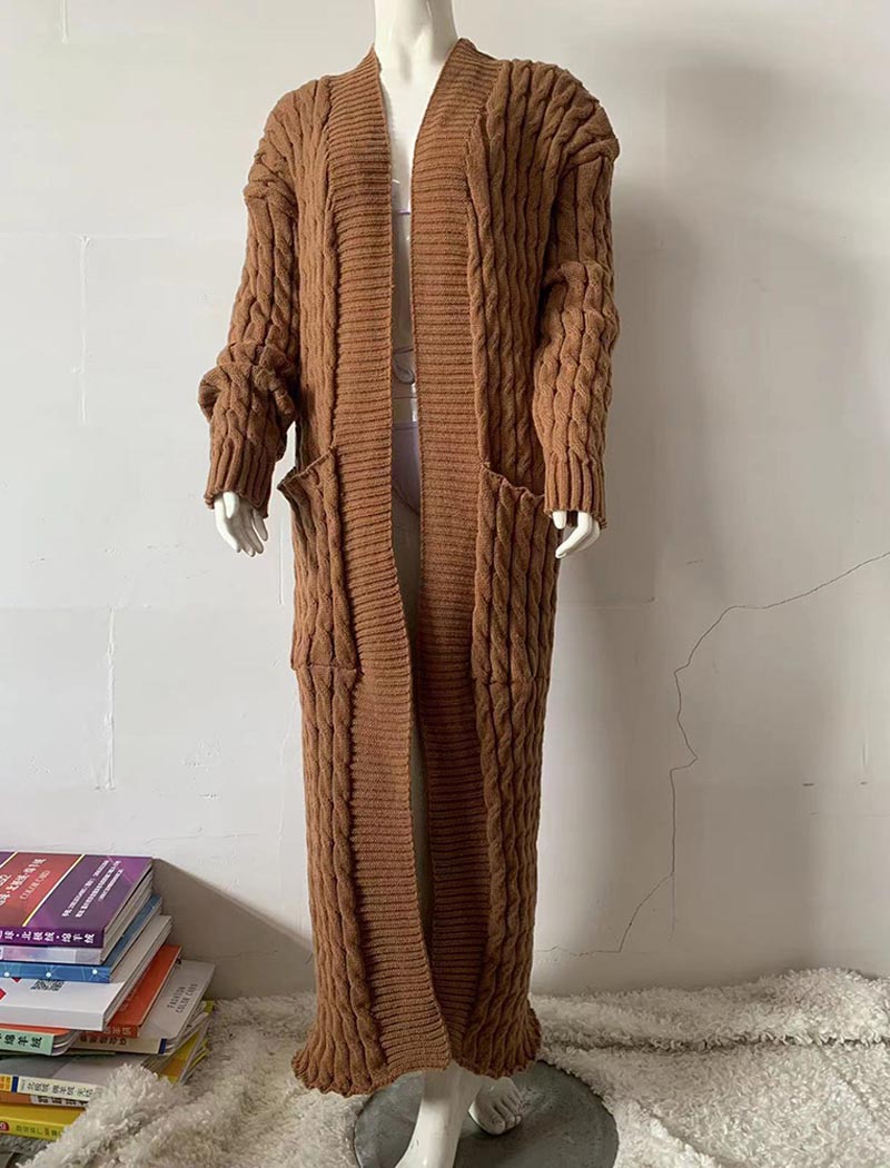 Cable Knit Long Cardigan