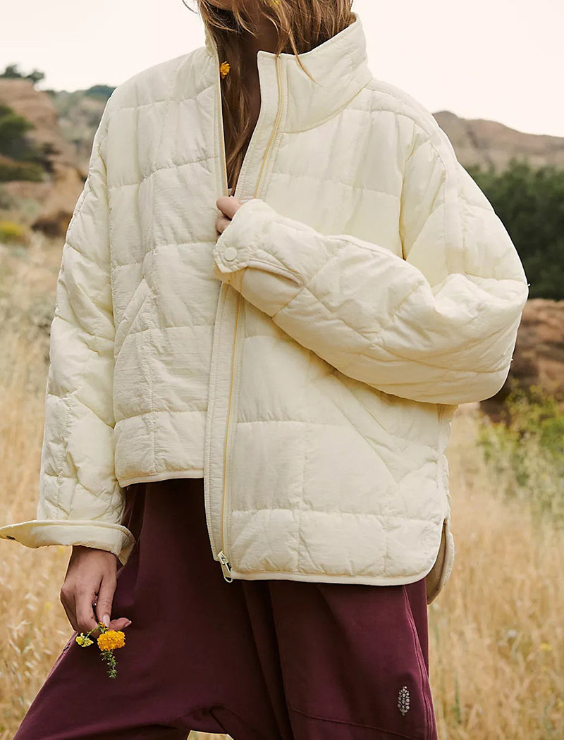 Oversized Puffer Jacket with Zipper