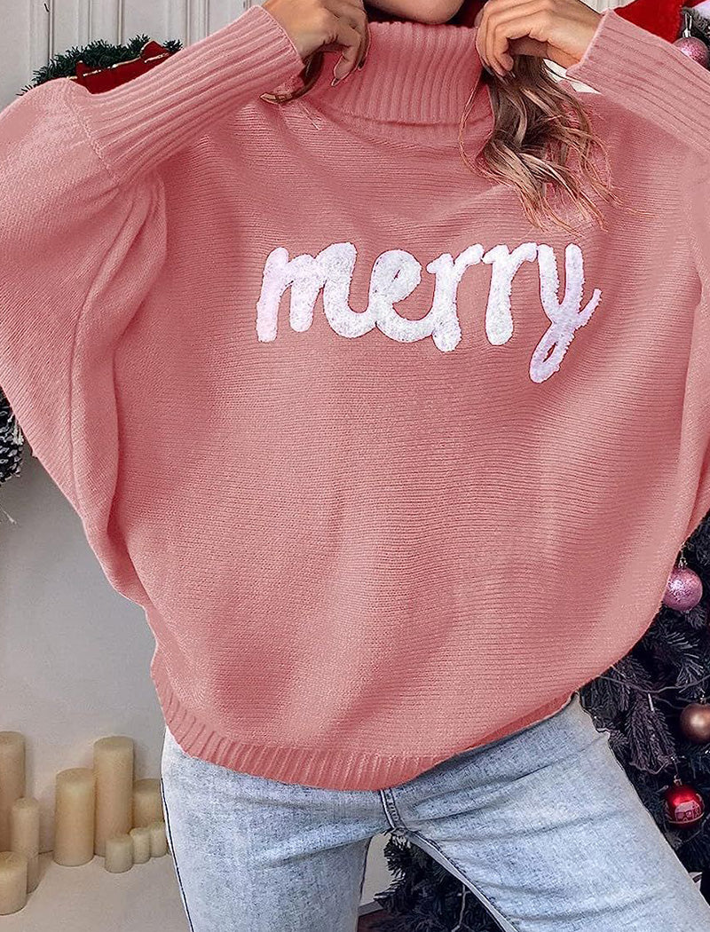 Oversized &quot;Merry&quot; Turtleneck Sweater