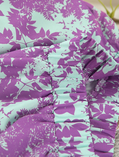 Floral Printed Matching Set with Wide-Leg Pants