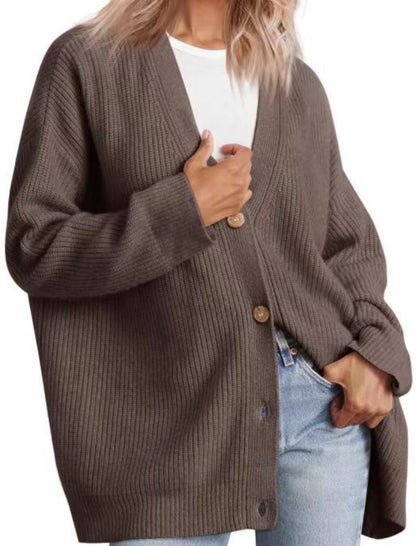 Oversized Button-Front Cardigan