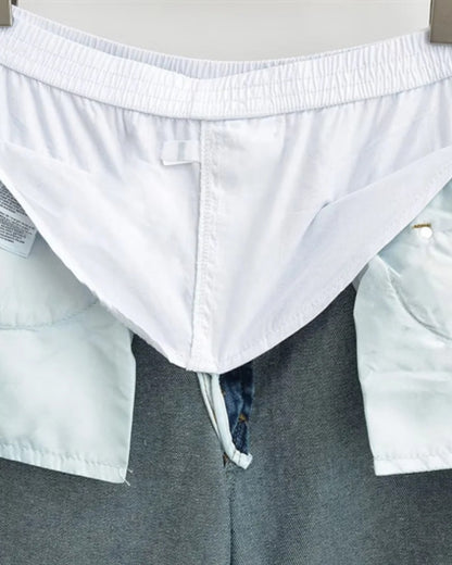 High-Rise Patchwork Jeans