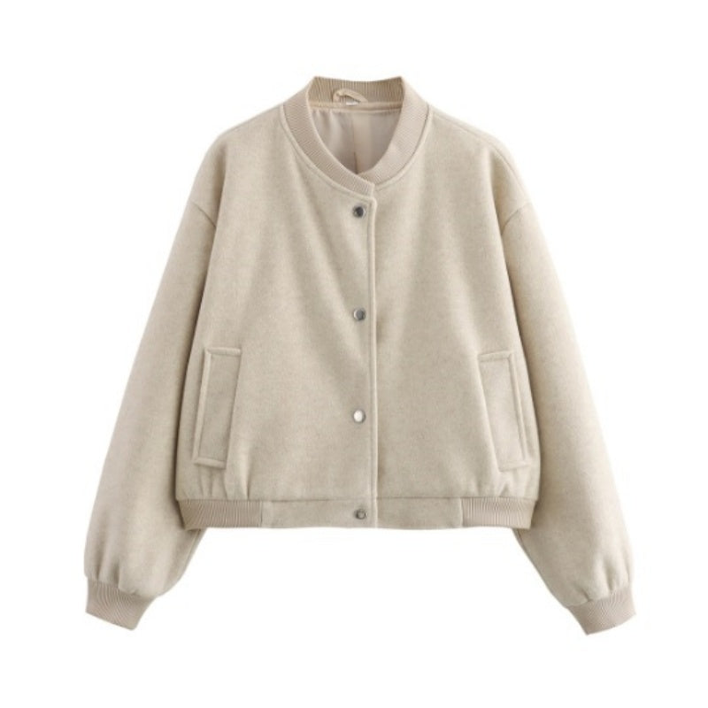 Classic Buttoned Bomber Jacket