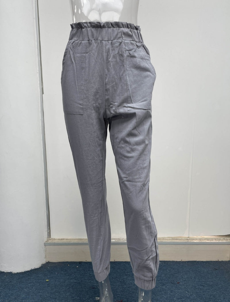 High-Waisted Drawstring Jogger Pants