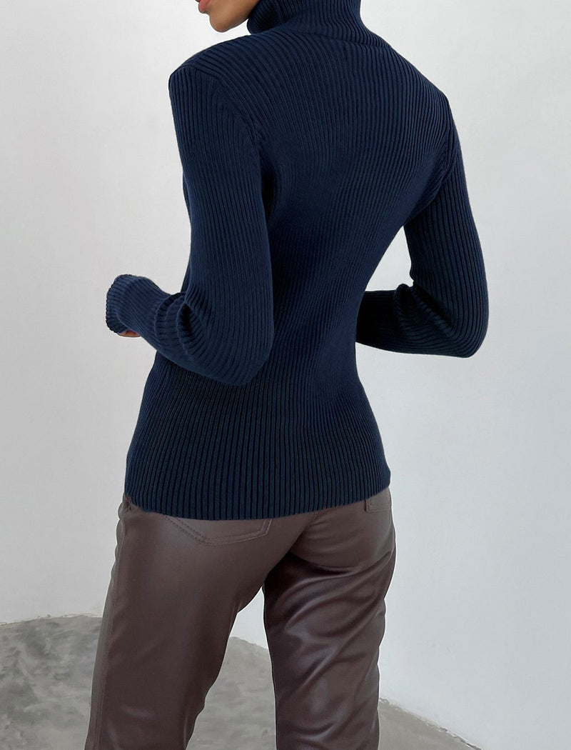 Ribbed Turtleneck Sweater