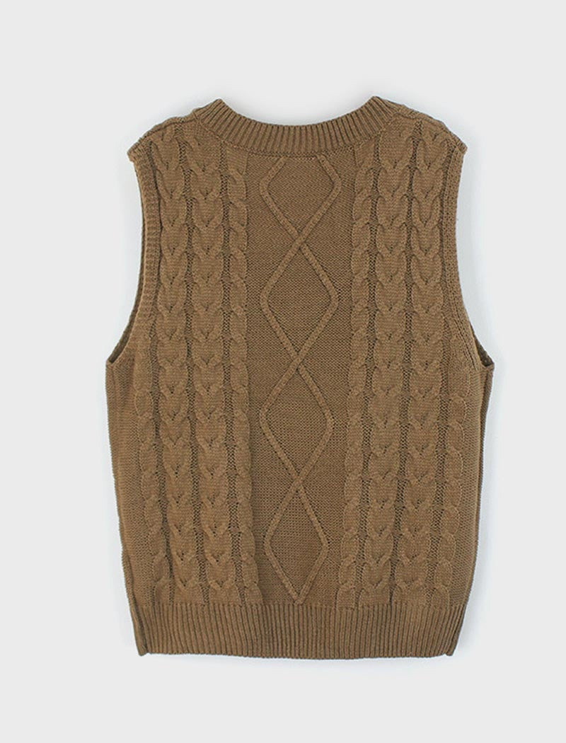 Chunky Knit V-Neck Sweater Vest