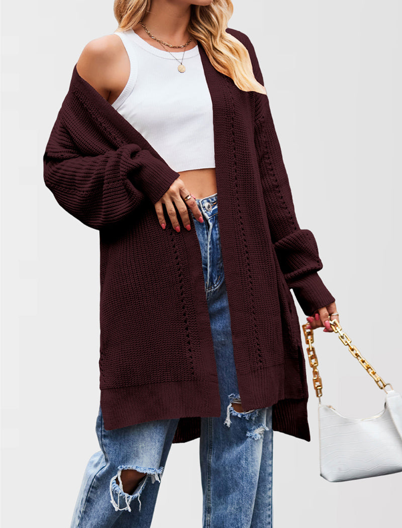 Longline Knit Cardigan with Open Front