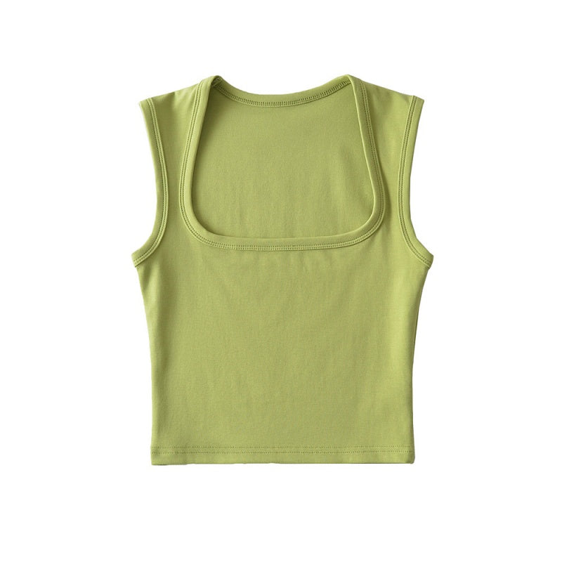 Square Neck Cropped Tank Top