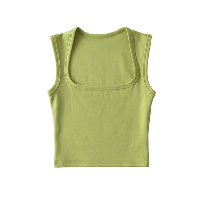 Square Neck Cropped Tank Top